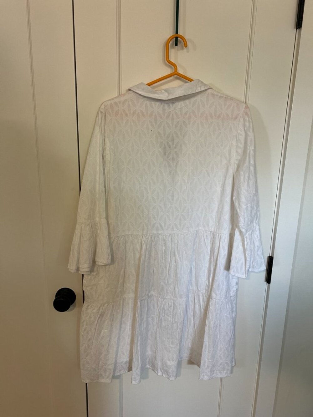 NWT Tommy Bahama Cotton Clip Tiered Shirt Dress White 100% Cotton M - Picture 2 of 3